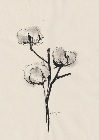 Виктория Зарецкая (Авторская графика - 
                  21 x 29.7 см) Encre et fleurs 06