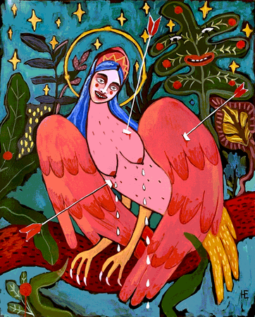 Катя Никитина (Картина, живопись - 
                  90 x 110 см) Райская птица