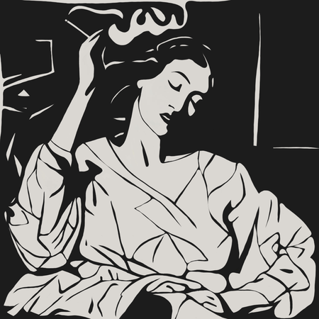 Нина Цориева (Картина, живопись - 
                  50 x 50 см) Курящая