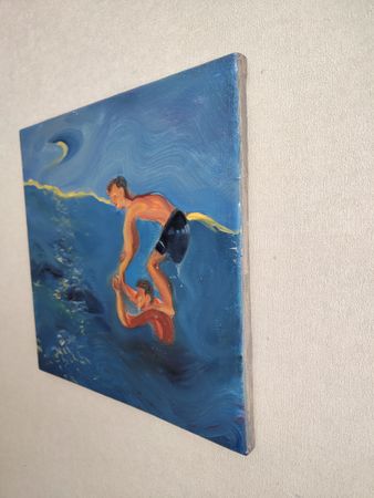 Надежда Прадес (Картина, живопись - 
                  30 x 30 см) В море