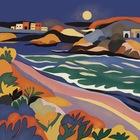 Нина Цориева (Картина, живопись - 
                  70 x 70 см) Морской пейзаж