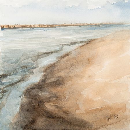 Юлия Третьякова (Авторская графика - 
                  25 x 25 см) Береговая линия