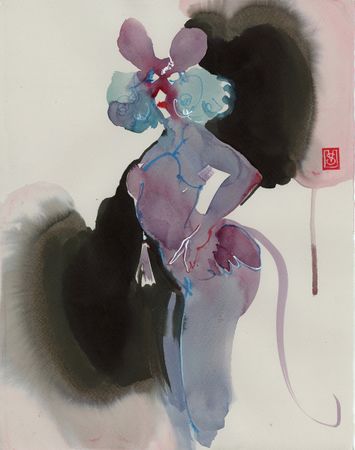 Виктория Севастьянова (Авторская графика - 
                  25 x 32 см) Бурлеск 008