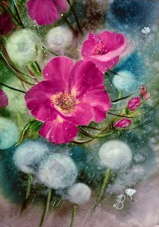 Алла Валежина (Авторская графика - 
                  30 x 42 см) Шиповник