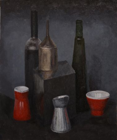 Павел Петров (Картина, живопись - 
                  50 x 60 см) Натюрморт с сосудами, в т. ч. красными
