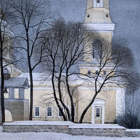 Ангелина Иванова (Авторская графика - 
                  20 x 20 см) Собор Александра Невского