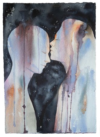 Елизавета Журавлева (Авторская графика - 
                  29.7 x 40 см) Двое. Созидание