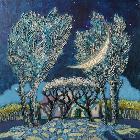 Зарина Абисалова (Картина, живопись - 
                  60 x 60 см) Тени уходящего дня