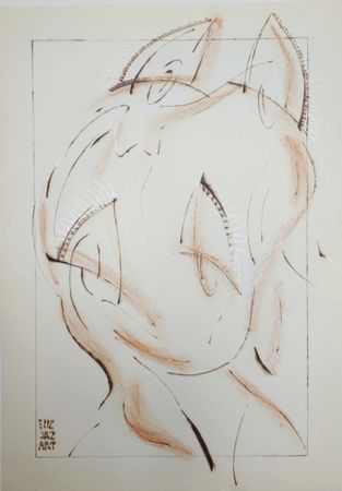 Елизавета Сазонова (Авторская графика - 
                  30 x 40 см) В световом потоке теней