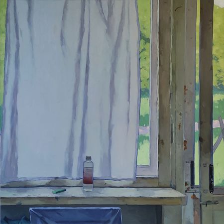 Илья Шанин (Картина, живопись - 
                  90 x 90 см) Окно в мастерской