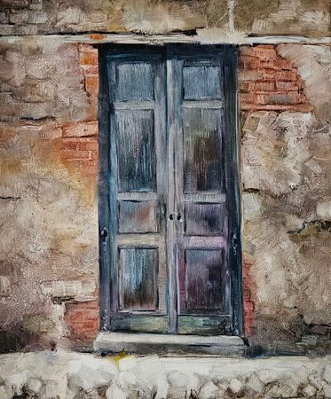 Людмила Пономарева (Картина, живопись - 
                  42 x 50 см) Дверь #2