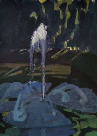 Ольга Семченко (Авторская графика - 
                  52 x 72 см) Фонтан в Лопатинском саду