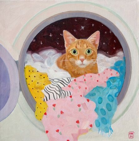 Александра Сергеева (Картина, живопись - 
                  35 x 35 см) Космонавт