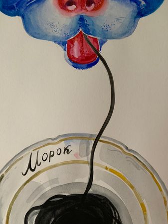 Мария Черепанова (Авторская графика - 
                  29.7 x 42 см) Чёрная паста