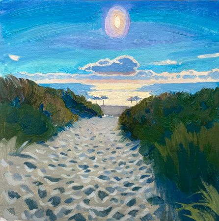 Алексей Кротов (Авторская графика - 
                  20 x 20 см) Выход к морю через дюны