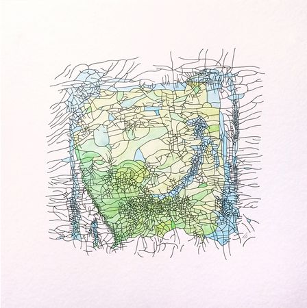 Анастасия Левина (Авторская графика - 
                  50 x 50 см) Без названия