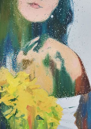 Татьяна Павлова (Картина, живопись - 
                  100 x 140 см) За стеклом...