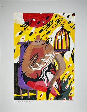 Лена Романовская (Авторская графика - 
                  21 x 30 см) Домашние потехи