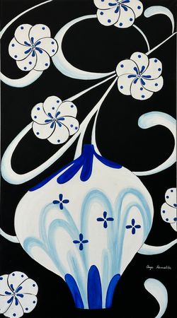 Аня Кармалита (Картина, живопись - 
                  50 x 90 см) Фарфоровая ваза