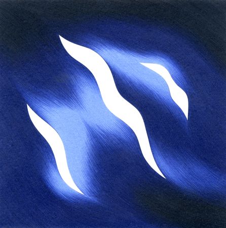 Лиза Одиноких (Авторская графика - 
                  21 x 21 см) Волна после дождя №3