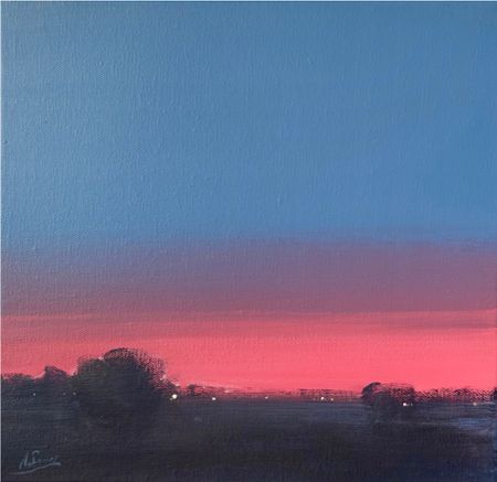 Александра Савина (Картина, живопись - 
                  30 x 30 см) Малиновый закат