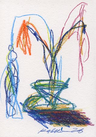 Дмитрий Кавка (Авторская графика - 
                  14.8 x 21 см) Натюрморт с цветами