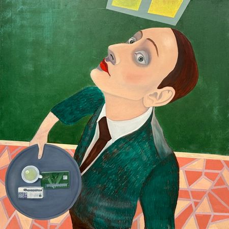 Нина Григель (Картина, живопись - 
                  100 x 100 см) Сниму обязанность верить каждой мысли, что приходит тебе в голову