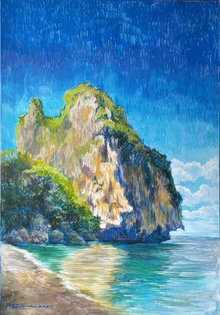 Полина Ратуш (Картина, живопись - 
                  70 x 100 см) На необитаемом острове