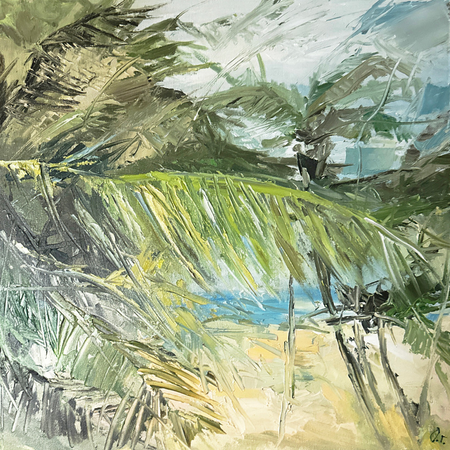 Оксана Горбунова (Картина, живопись - 
                  50 x 50 см) Под тенью пальм