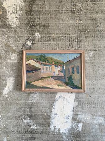 Елизавета Тульчинская (Картина, живопись - 
                  33.5 x 21.5 см) Этюд. Улица