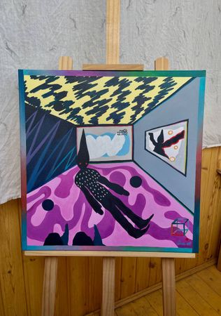 Лиза Шнайдер (Картина, живопись - 
                  50 x 50 см) Форма, пространство, цвет