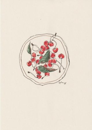 Виктория Зарецкая (embrassé par la muse) (Авторская графика - 
                  21 x 29.7 см) Cerise