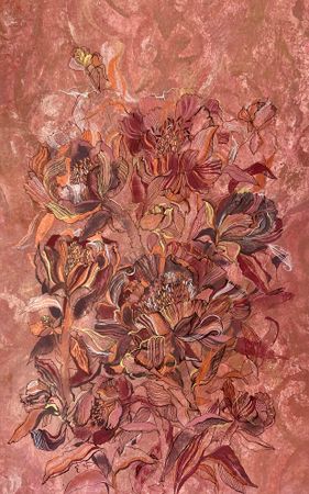 Ульяна Затона (Авторская графика - 
                  60 x 100 см) Пионы