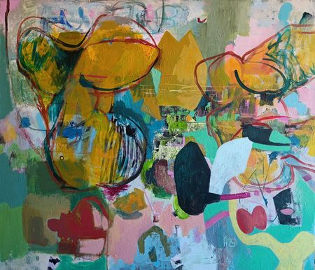 Наталья Хохонова (Картина, живопись - 
                  140 x 120 см) Все мезоны-бозоны