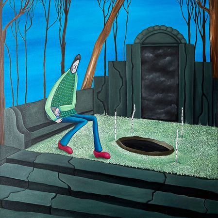 Леша Мелки (Картина, живопись - 
                  70 x 70 см) AT THE DEMON'S GATE