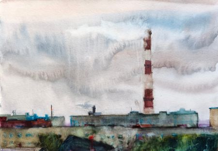 Евгения Сопова (Авторская графика - 
                  29.5 x 21 см) Труба