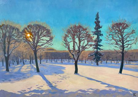 Алексей Кротов (Авторская графика - 
                  41 x 30 см) Зима в Архангельском