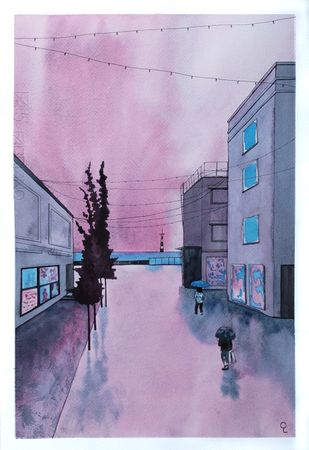Оливия Лем (Авторская графика - 
                  34 x 50 см) Брусницын