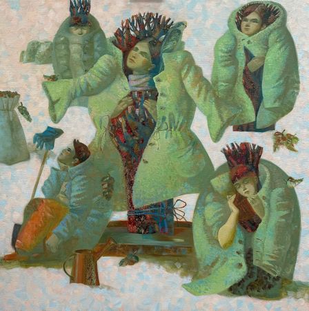 Юлия Шадрина (Картина, живопись - 
                  120 x 120 см) Теплая зима