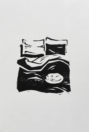 Дарья Краплак (Графика печатная - 
                  21 x 29 см) White cat