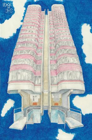 Егор Щаблыкин (Авторская графика - 
                  21 x 29 см) Графическая серия "Воздушные замки"