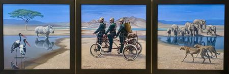 Игорь Кириллов (Картина, живопись - 
                  153 x 51 см) Триптих "Странствующие брандмейстеры"
