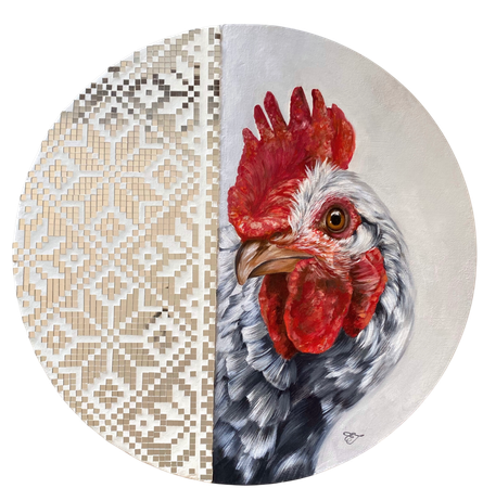 Евгения Горбунова (Картина, живопись - 
                  40 x 40 см) Слово-серебро