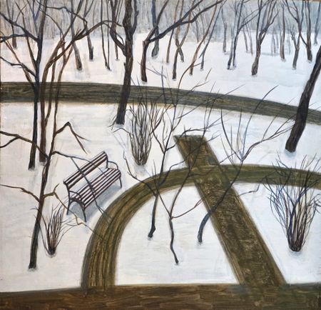 Александра Егорова (Картина, живопись - 
                  60 x 60 см) Зимний двор