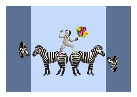 Александр Зайцев (Графика цифровая (принты) - 
                  29 x 21 см) Встреча с собой. Зебра