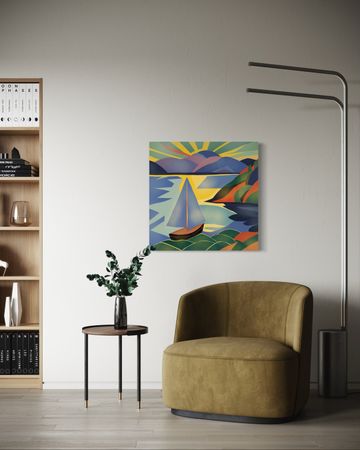 Нина Цориева (Картина, живопись - 
                  70 x 70 см) Морской пейзаж