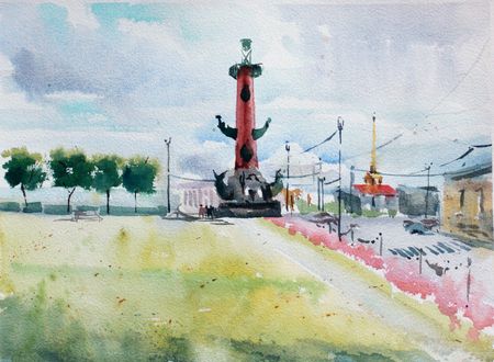 Дарья Парий (Авторская графика - 
                  38.5 x 28.5 см) Стрелка ВО