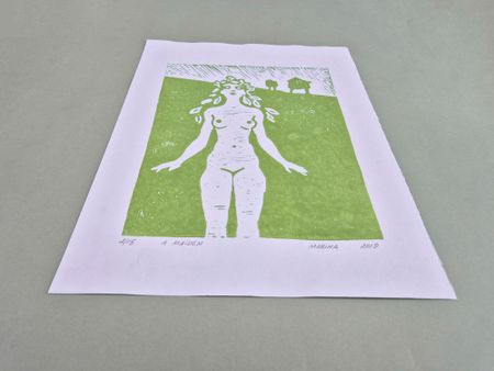 Марина Коротаева (Графика печатная - 
                  21 x 26.5 см) Русалка