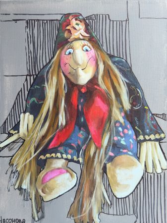 Надежда Насонова (Картина, живопись - 
                  30 x 40 см) Суздальская Баба- яга
