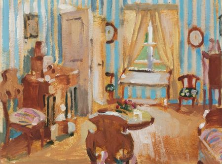 Регина Буглеева (Авторская графика - 
                  28 x 22 см) Комната 19 века. Музей-заповедник "Тригорское"